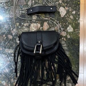 Black Fringe Crossbody Bag